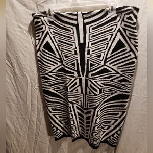 Black & White Abstract Print Skirt